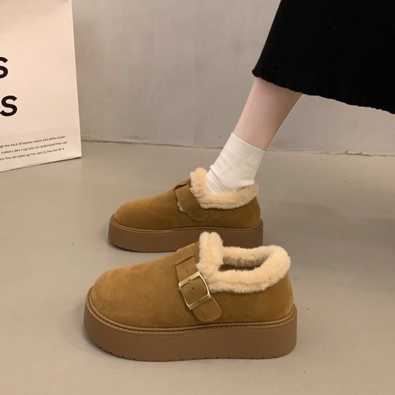 厚底加绒豆豆勃肯鞋女2025新款秋冬季外穿毛毛鞋子保暖棉鞋雪地靴,淘宝优惠券,粉丝福利购,淘宝优惠卷
