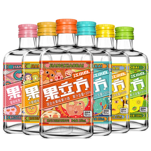 江小白果立方168ml白葡萄蜜桃混合水果卡曼橘柚子甜酒果汁酒 - 图3