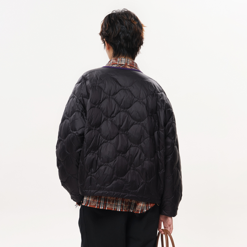 MOVEUP幻走2025冬季新款.FUN系列鸭绒小圆领拼接短款羽绒服女轻薄 - 图1