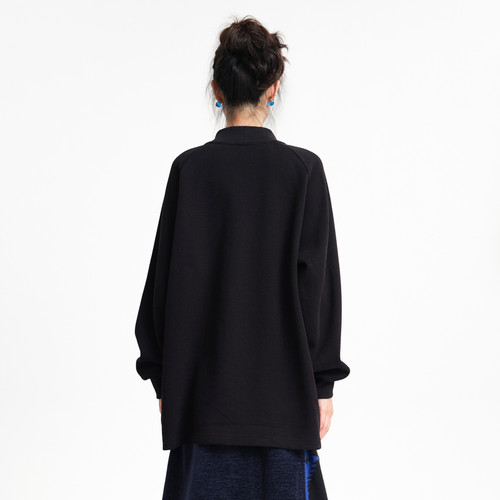 MOVEUP幻走2025冬季新款.FUN系列撞色背带绣花加绒中长款卫衣女 - 图1