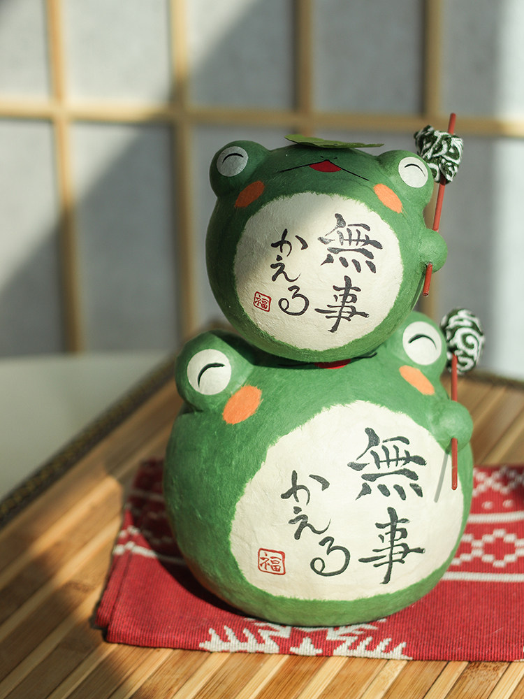 日本进口龙虎堂和纸旅行青蛙桌面摆件吉祥物车载摆件手工制作送礼,淘宝优惠券,粉丝福利购,淘宝优惠卷