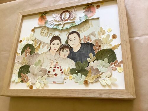 原创照片手绘定制拼贴婚纱照全家福创意订婚礼物真人漫画生日卡通 - 图3
