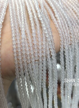 白冰玛瑙手链配件圆珠散珠