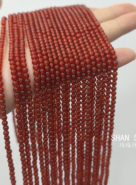 3mm润红玛瑙条珠！圆珠散珠红玛瑙小珠DIY饰品配件半成品珠串项链