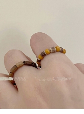 圆柱珠算盘珠串珠弹力绳戒指