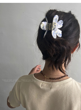 花朵抓夹醋酸发圈质感纹理