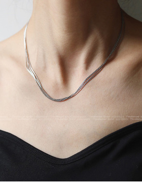 多层蛇骨链波光银河细链条项链