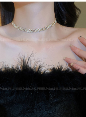 水钻排钻choker水钻短项链