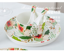 Beyu Seven Colorful Clouds Flower rice bowls Dish Dishes ceramic cutlery Dish Suit Home Bowls for Eating Bowls Small Bowls of dishes