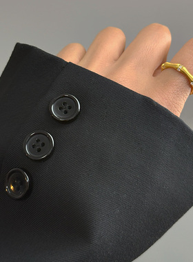 STANDii锆石竹节金属开口戒指新中式国潮百搭食指戒简约