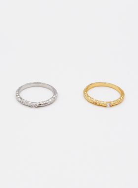 手作锆石微镶嵌凹凸STANDii褶皱