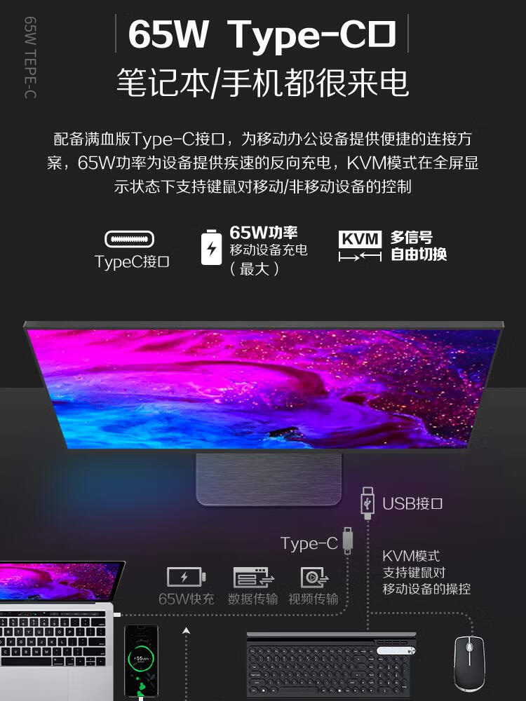 AOC27英寸高清4K显示器U27N10R台式电脑屏幕2K设计台式苹果竖屏 - 图2