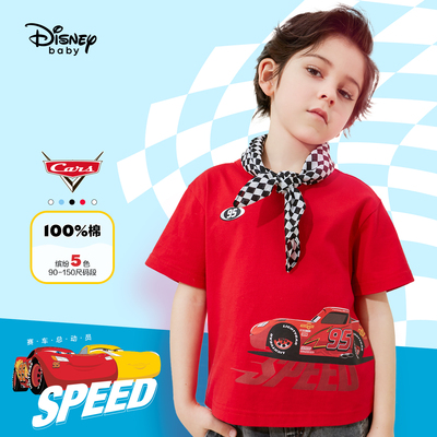 迪士尼童装男童短袖t恤纯棉2021夏季新款儿童夏装宽松半袖上衣潮
