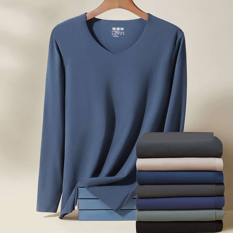 恒源祥男士无痕保暖青年抗菌冬内衣 恒源祥内衣保暖上装