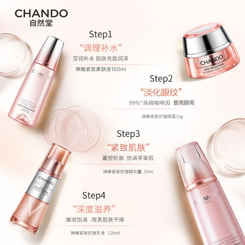 自然堂弹嫩紧致抗皱水乳精华眼霜护肤套装女保湿补水滋润滋养 - 图1
