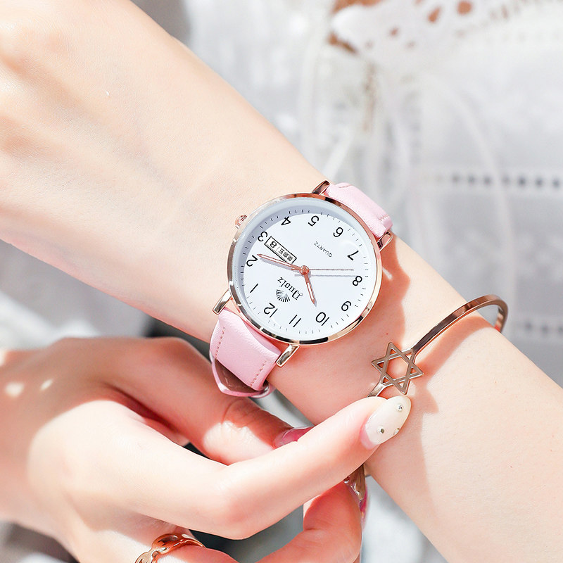 女防水高中简约气质初中学生风女表 多伦兹国产腕表