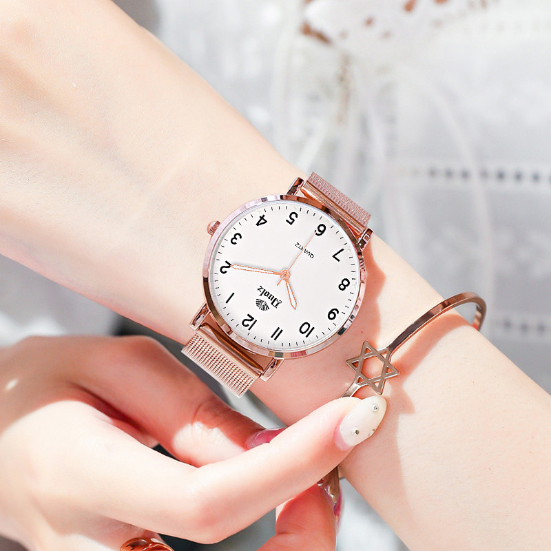 2020年新款正品精钢女防水薄石英表 多伦兹国产腕表