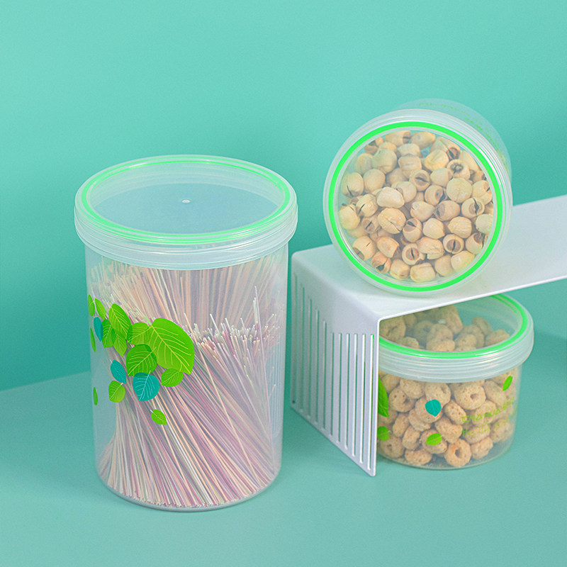 茶花塑料保鲜盒罐可微波加热圆形冰箱冷冻密封迷你小号便携可叠加