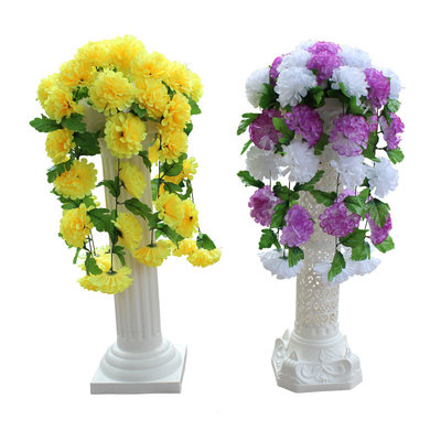 绢花菊花束扫墓花假花篮罗马柱摆放花祭祀花灵堂花殡葬装饰花批发 虎窝淘