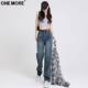 One More high street retro jeans ຂາກວ້າງບາງສໍາລັບແມ່ຍິງ summer ຊັ້ນໃຫມ່ drapey ກາງເກງກາງເກງຂາຍາວຊື່ສໍາລັບແມ່ຍິງ