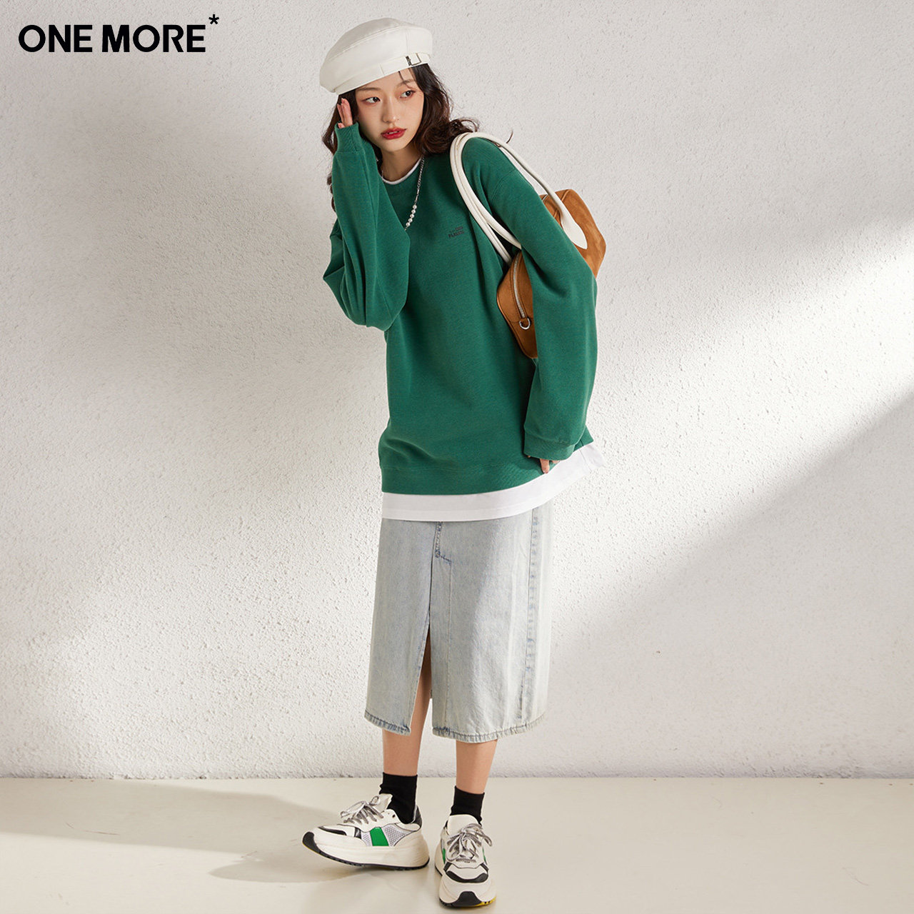 one more2022春季新款假两件卫衣 onemore卫衣/绒衫