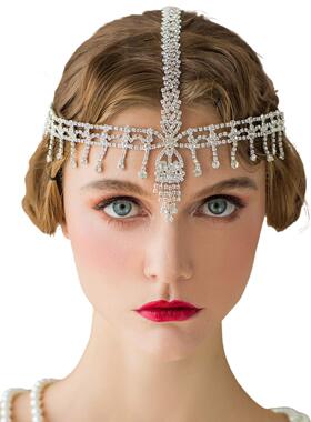 1920s Headband Flapper复古豪华水钻盖茨比发带发饰婚礼新娘头带
