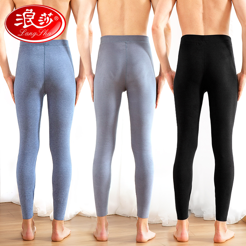 浪莎淞暄专卖店浪莎男士保暖内衣男秋裤秋冬季德绒自发热打底裤保暖九分裤冬款厚0