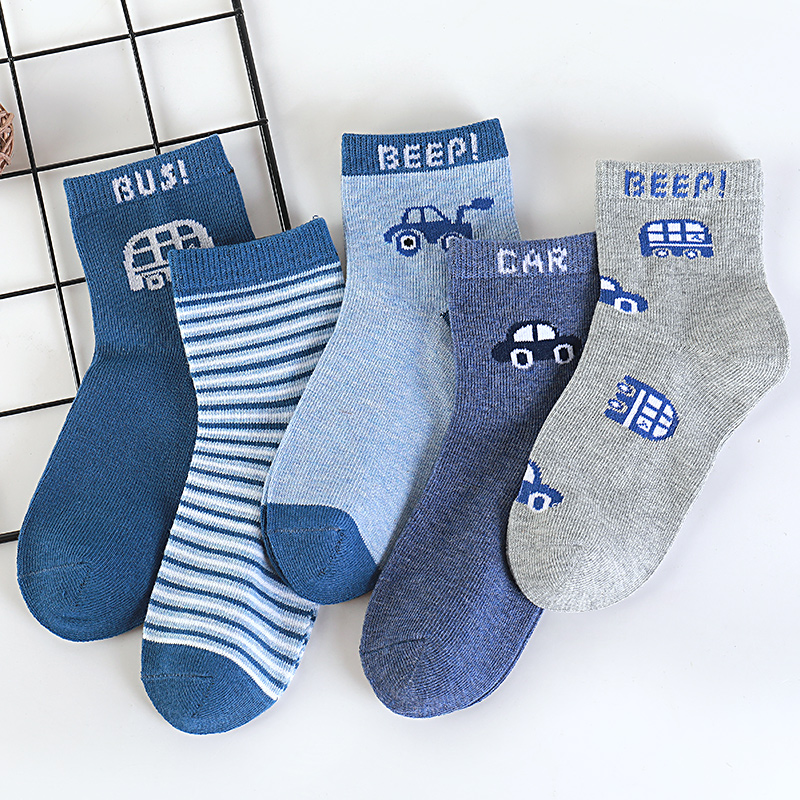 浪莎淞暄专卖店浪莎儿童袜子纯棉秋冬男童7-9-10岁大童学生袜厚款卡通动漫春秋季0