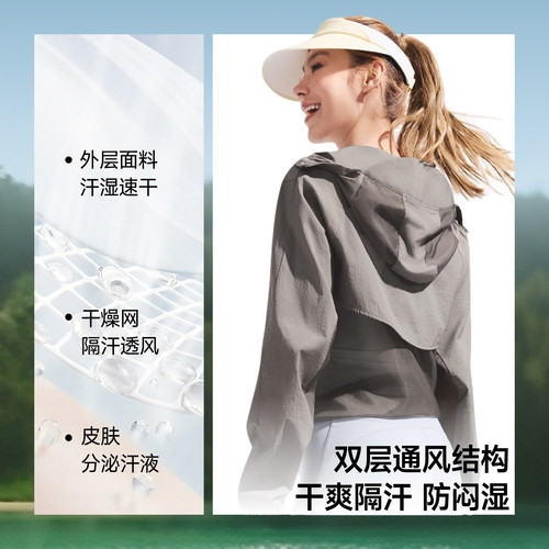 蕉下通风防晒衣女轻薄山系风格户外新款透气皮肤衣运动夹克外套 - 图1