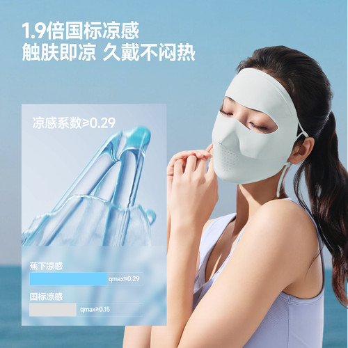 蕉下无痕防晒面罩女防紫外线全脸口罩医美脸罩夏季骑行防晒脸基尼-图3