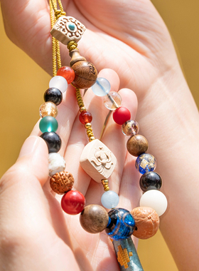 金刚菩提杭州香灰琉璃十八籽包挂