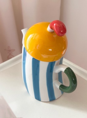 美式叉腰壶冷水壶家用颜值陶瓷耐温大容量热水壶创意摆件