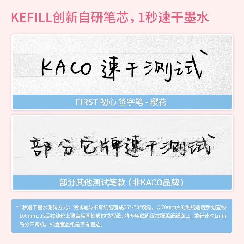 纵向书写 KACO初心樱花爱心中性笔旋转出芯学生办公文具0.5黑色-图2