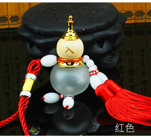 水晶小葫芦汽车挂件可加香水宝宝胎发纪念品吊坠车载装饰创意礼品 - 图0