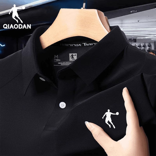 乔丹短袖T恤男翻领POLO衫2025夏季新款半袖速干衣男士体恤运动服 - 图1