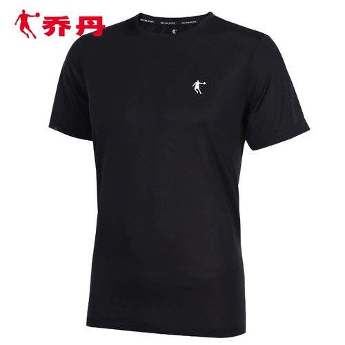 乔丹 Мужская летняя шелковая быстросохнущая спортивная футболка с круглым воротником, спортивный костюм, короткий рукав