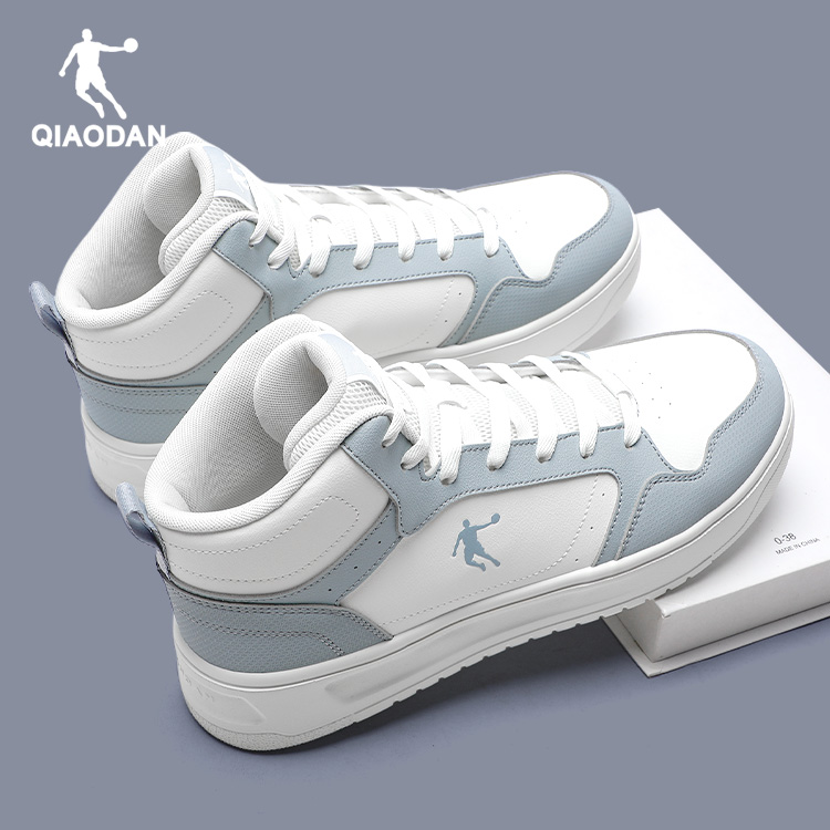 乔丹男鞋高帮鞋2025秋冬季新款皮面防水休闲运动板鞋青少年熊猫鞋 - 图2