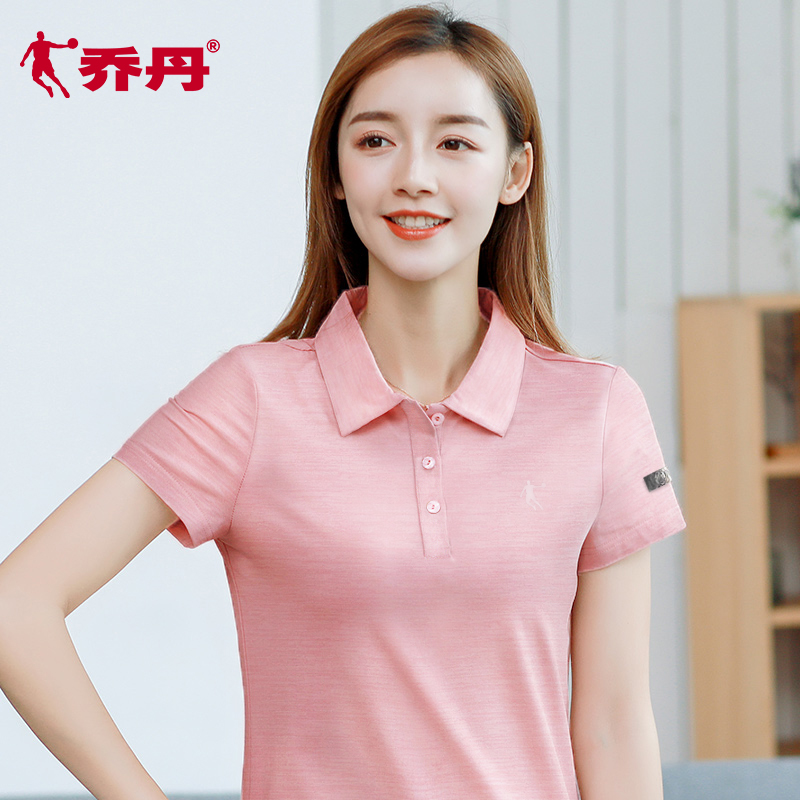 Jordan short sleeve T-shirt women's summer loose quick drying large half sleeve women's casual wear lapel sports polo shirt women