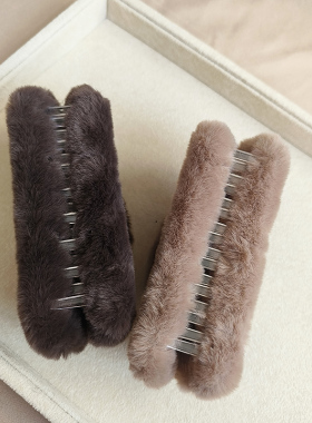 抓夹秋冬毛绒大号盘发