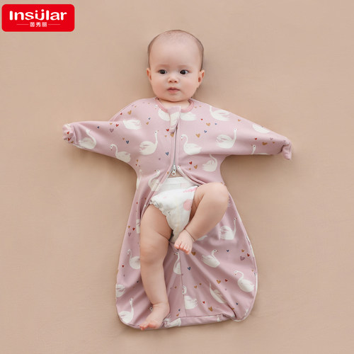 insular320B新生婴儿投降式防惊跳睡袋春夏宝宝睡觉神器四季通用 - 图0