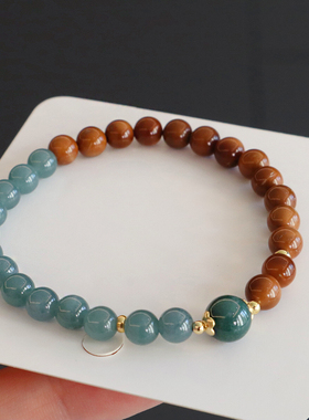 新中式高级感天然库克手串蓝水翡翠串珠手链原创文玩手饰品