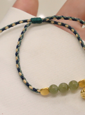 和田玉转运珠手串手链莲蓬手工编绳好运莲莲简约款ins情侣款