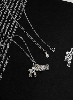 银瑞泰s925纯银马上有钱精工项链女ins2024年秋冬新款高级毛衣链