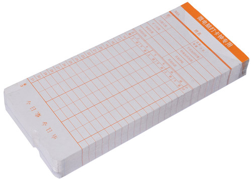 爱宝打卡机考勤卡纸员工上下班加厚通用双面微电脑钟卡片新蜜卡式手写签到打印办公用非热敏纸质出勤卡 - 图1