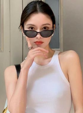 复古三角猫眼墨镜女遮阳眼镜感显脸小ins潮网红小框新款防晒潮流