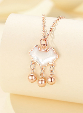 芭比盛利S925纯银铃铛项链平安锁锁骨链女长命锁吊坠国风复古小众