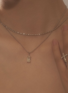 原创双层组合可拆卸吊坠锁骨链