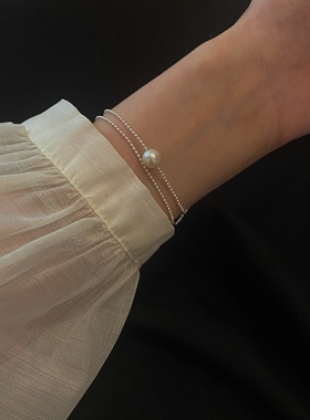 双层天然珍珠小众小众设计