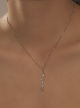 原创双层组合可拆卸满钻锁骨链