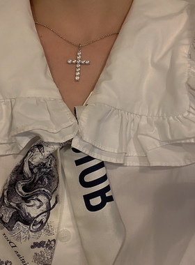 十字架锁骨链925纯银项链